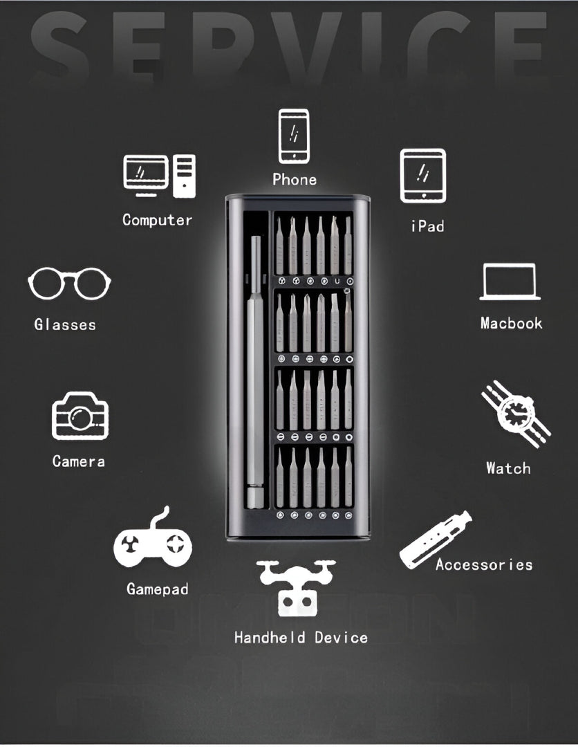24 In 1 Screw Driver Tiny Magnetic Tools Kit For Repairing Long Handle Screwdriver