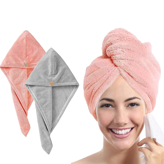 Hair Drying Towel Womens Girls Lady Shower Absorbent Microfiber Quick Dry Hair Hat Cap Turban Head Wrap Bathing